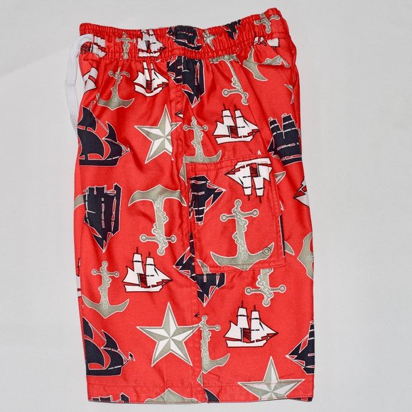 NWOT Wes & Willy Boys Nautical Swim Trunks - Size 7 - Picture 3 of 8